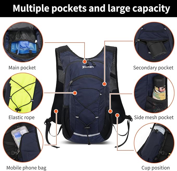 15L Small Hiking Backpack Lightweight Hydration Backpack for Men Women, Warterproof Hiking Daypack