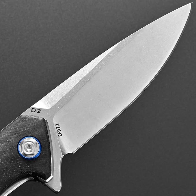 Eafengrow EF972 Folding Knife, D2 Steel Blade Micarta Handle Pocket Knife Folder for Outdoor