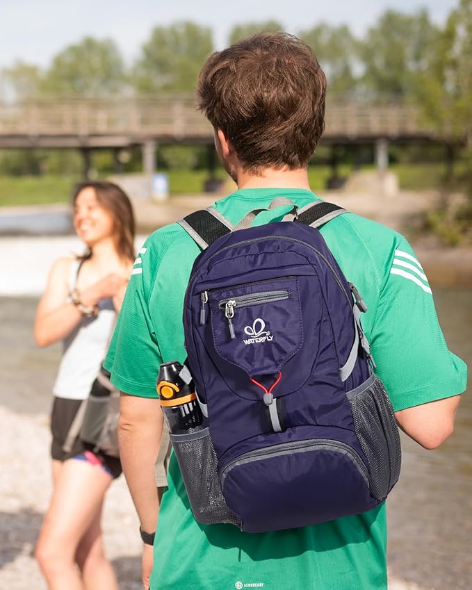 WATERFLY Small Lightweight Packable Backpack: 20l Ultra Light Foldable Travel Hiking Camping