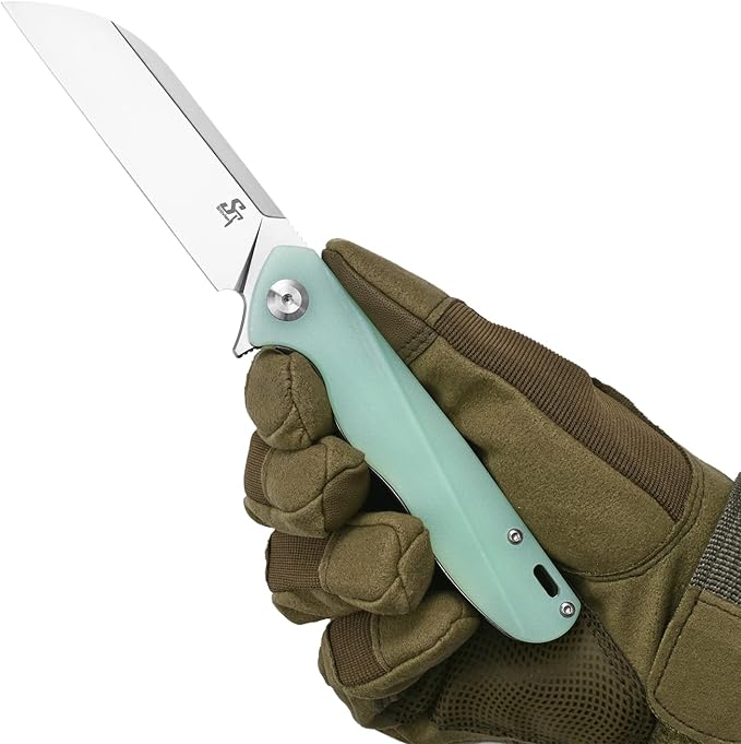 Sitivien ST103 Folding Knife, D2 Steel Blade+G10 Handle Pocket Knife, EDC Tool Knife for Outdoor