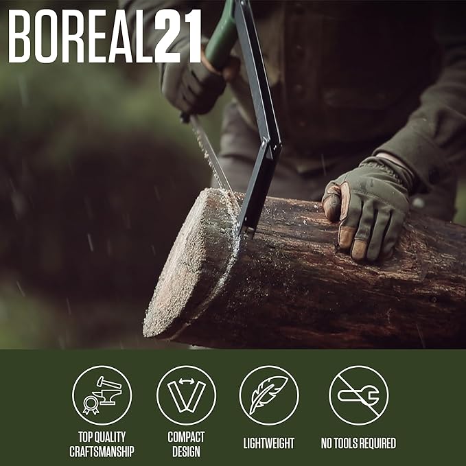 AGAWA - BOREAL21 Backwoods Kit - Includes 21" Folding Saw, Leather Sheath, 21" All-Purpose & 21"