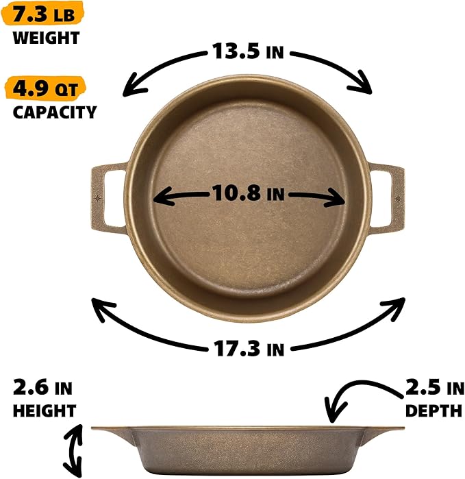 Stargazer 13.5-Inch Cast Iron Skillet | Made in USA, Seasoned, Premium Frying Pan for Grilling