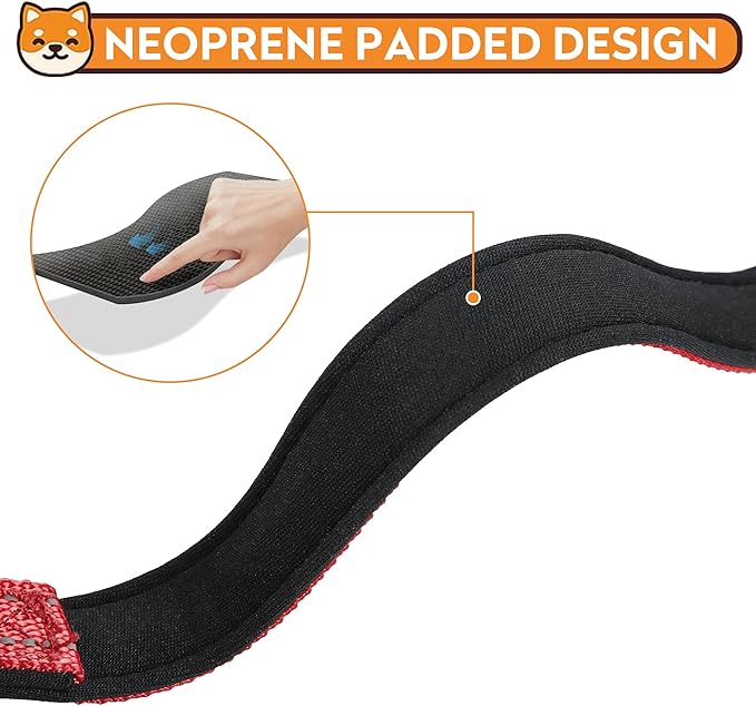 Reflective Dog Collar, Adjustable Soft Neoprene Padded Nylon Pet Collars with Buckle for Medium