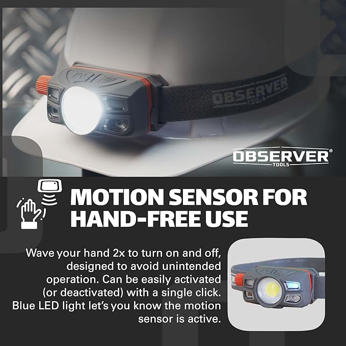 Rechargeable LED Headlamp Waterproof - Hiking Camping Outdoors Flashlight Head Lamp - Hard Hat Work