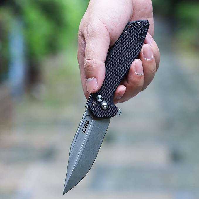 CJRB CUTLERY Folding Knife Riff (J1928) Button Lock Pocket Knife for Men AR-RPM9 Steel Blade and