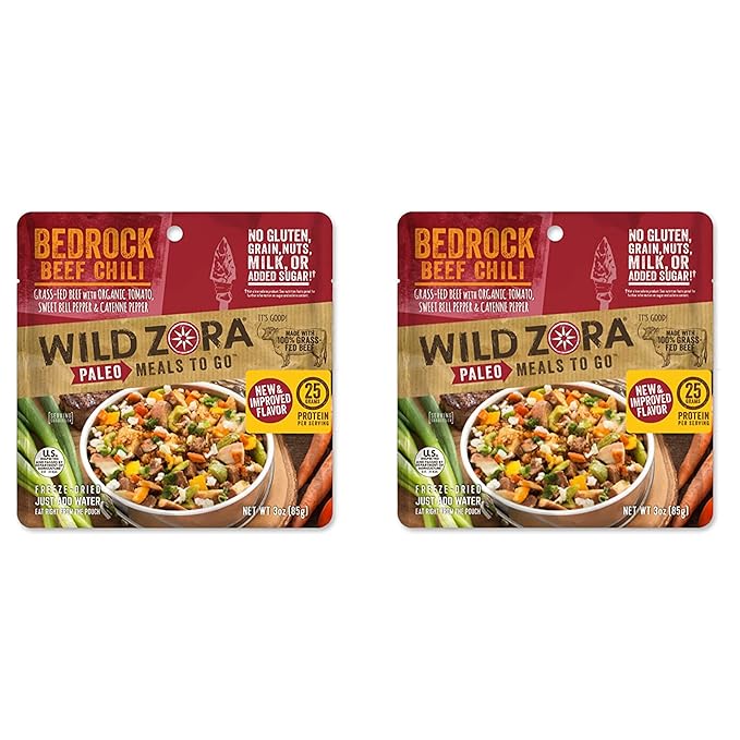 Wild Zora Paleo Freeze Dried Meals for Backpacking & Camping - Healthy Gluten Free & Grain Free