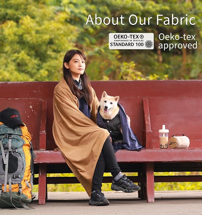 Travel Blanket Lightweight and Breathable, 67 x 48 in Soft Airplane Flight Blanket for Travelers