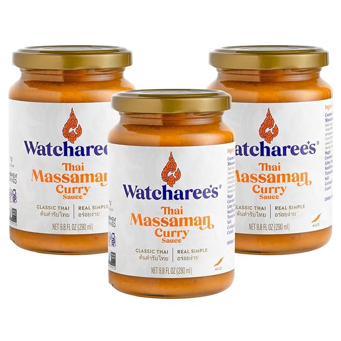 Watcharee's Thai Curry Simmer Sauces - Massaman Curry | Authentic Thai Recipe, Vegan, Non-GMO