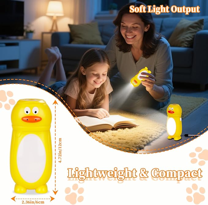 KunHe 8 Pack Animal Flashlights for Kids 2 in 1 Toddler Flashlight Camping Lantern Flashlights