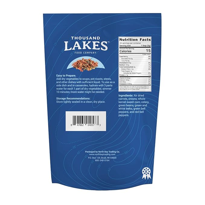 Thousand Lakes Dried Mixed Vegetables Select Soup Blend - 2-pack 8 ounces (1 pound total) | 100%