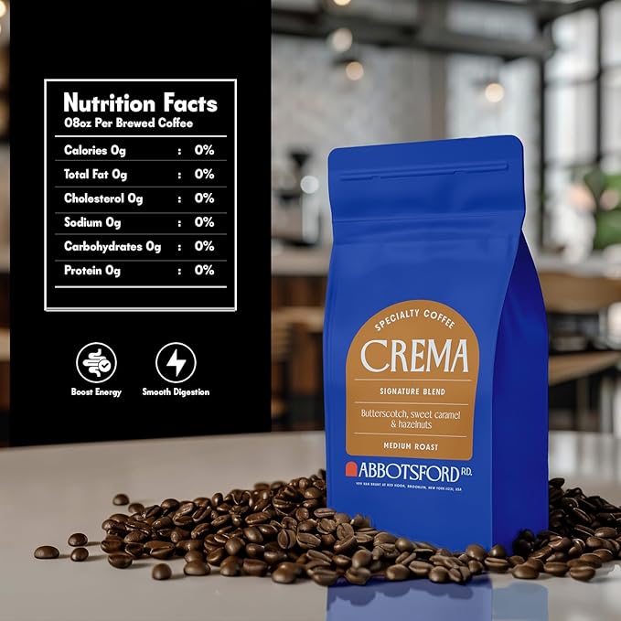 Crema Coffee Whole Bean, Specialty Coffee, Arabica Medium Roast Coffee Beans, Signature Blend with