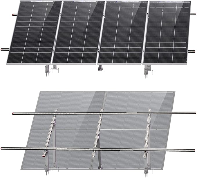 ECO-WORTHY Upgraded Solar Ground Mount Adjustable Multi-Pieces Solar Panel Mounting Brackets Kit