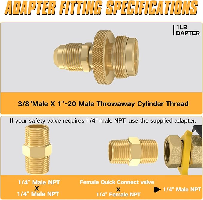 12FT RV Quick Connect Propane Hose, Propane Quick Connect Hose for RV to Gas Grill, Compatible with