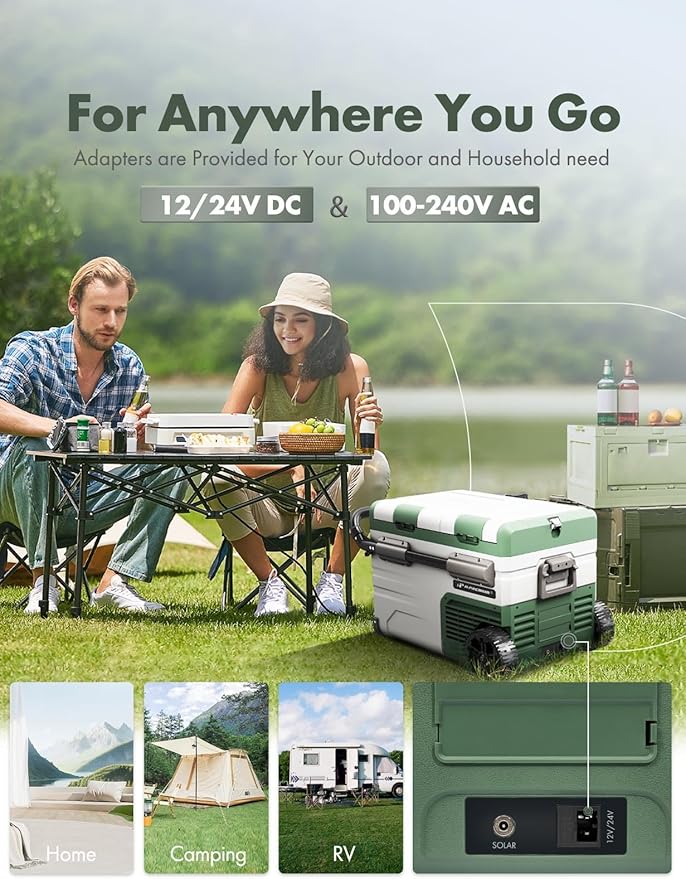 A-Premium 12 Volt Refrigerator 39QT/36.7L Portable Car Fridge Cooler, -4°F~68°F Separated Zone