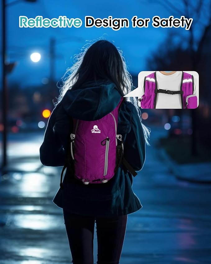 Small Hiking Backpack with Front Phone Holder, Packable Back pack with Chest and Waist Strap