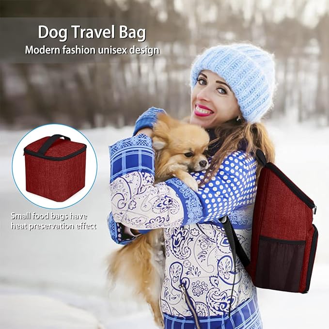 BAGLHER丨Dog Travel Bag, Airline Approved Pet Supplies Backpack, Dog Travel Backpack with 2 Silicone