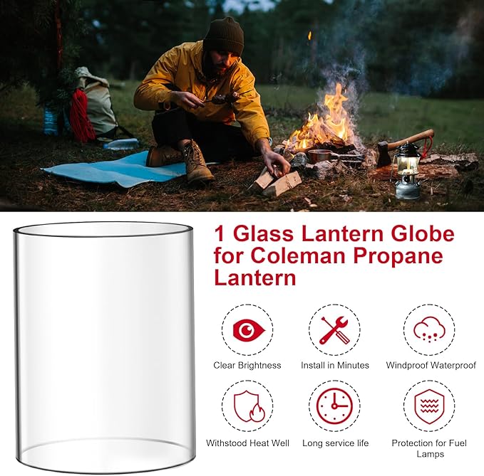 Lantern Glass Replacement for Coleman Lanterns Glass Globe Compatible with Coleman Propane Lantern