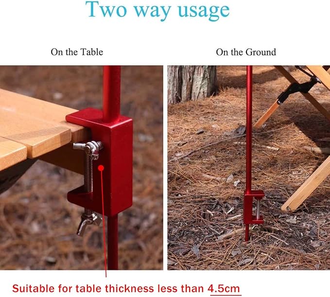 HIKEMAN Folding Lantern Stand Pole Portable Lamp Stand Hook Collapasible Light Stand Holder for