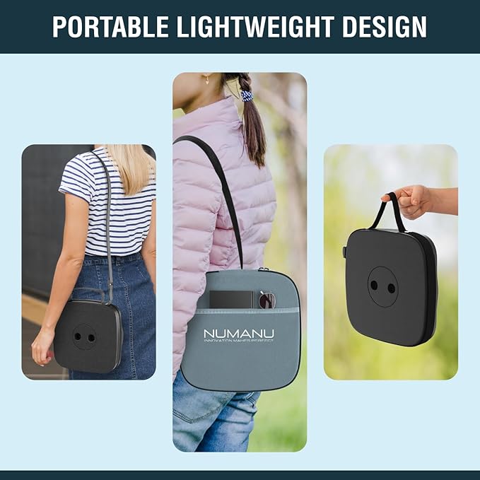 NUMANU 2025 Upgraded Square Collapsible Stool & 3IN1 Cushioned Carry Bag, Adjustable Height Folding