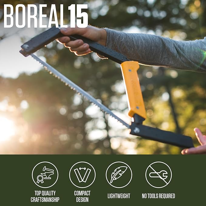 AGAWA - BOREAL15 Tripper Kit - Includes 15" Folding Saw, Nylon Carrying Case, 15" All-Purpose & 15"