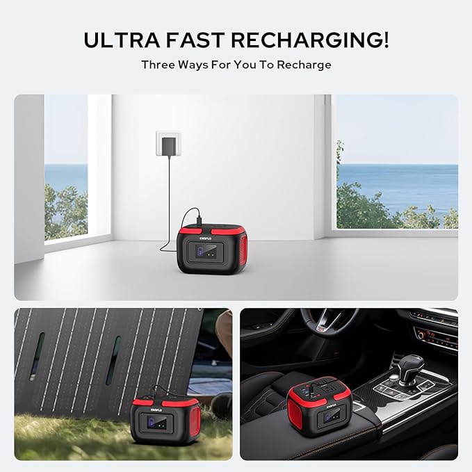 Portable Power Station, 97Wh Solar Generator, Lithium Battery Power with 110V AC 150W Peak