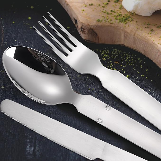 Portable Flatware Silvery Silverware Camping Stainless Steel Cutlery Set Outdoor Travel Knife Fork