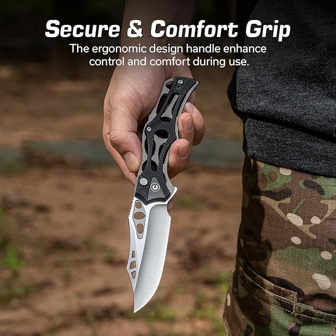 CIVIVI Pocket Knife for Men, Biophase Flipper Tactical Folding Knife, 3.48" Nitro-V Blade Aluminum