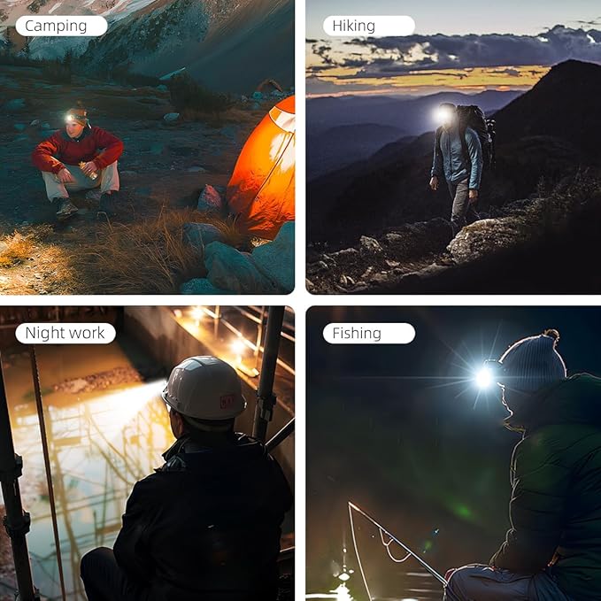 WARSUN Rechargeable Lightweight Headlamp 2 Packs ??750 Lumens Running & Helmet Light, LED Head