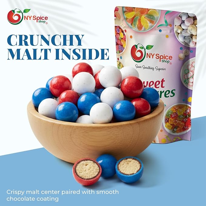 NY Spice Shop American Chocolate Malt Balls Party Decorations - 1 Pound Malted Milk Balls Candy