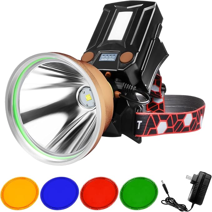 Coon Hunting Lights,High Power LED Headlamp,Super Bright Rechargeable Headlight,Waterproof Outdoor
