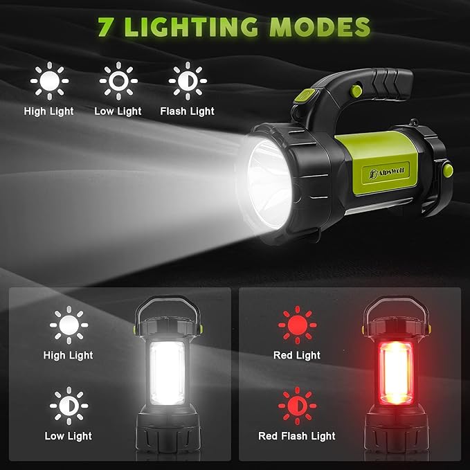 AlpsWolf Camping Lantern Rechargeable, 2 Pack Same LED Flashlight Spotlight Lantern with 800LM