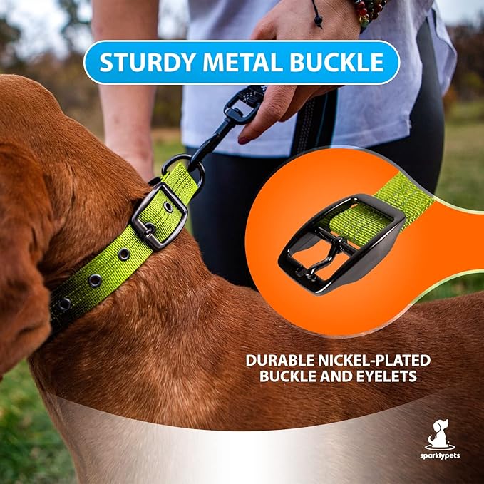 SparklyPets Heavy Duty Dog Collar with Handle for Medium and Large Dogs ??Professional Collar with
