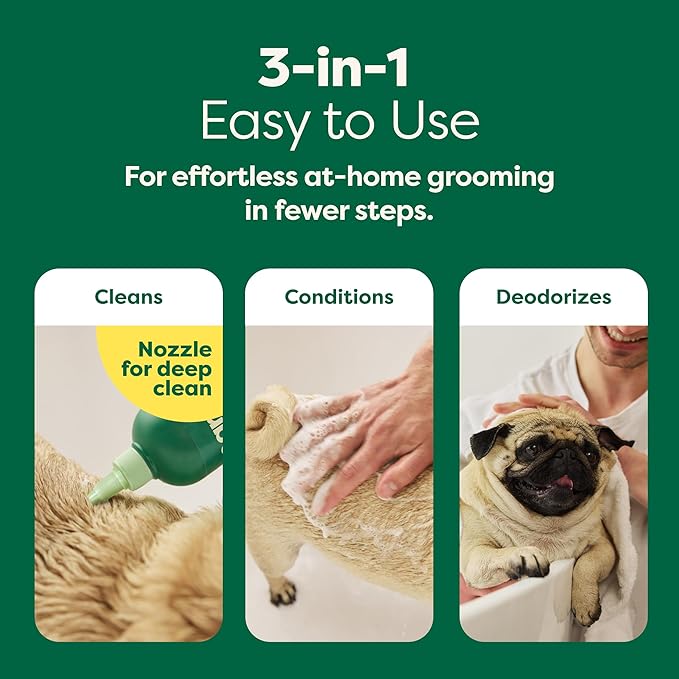Earth Rated 3-in-1 Soothing Dog Shampoo and Conditioner, Deodorizing Oatmeal Shampoos for Dogs and