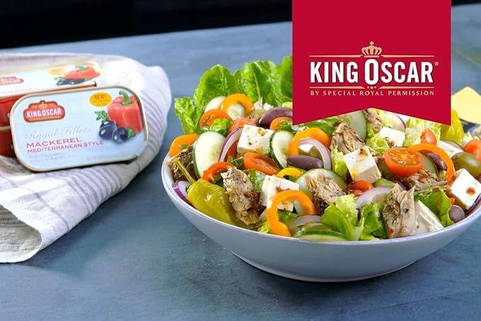 King Oscar Skinless & Boneless Mackerel Fillets, Mediterranean Style, 4.05 -Ounce Cans (Pack of 1)