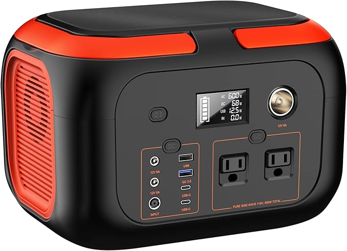 SinKeu Portable Power Station 600W, 296Wh/80000mAh Backup Lithium Battery Pack Bank, 110V Pure Sine