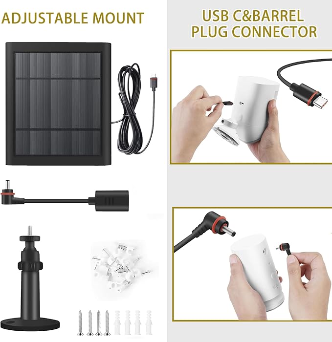 Solar Panel Outdoor for Ring Cameras with