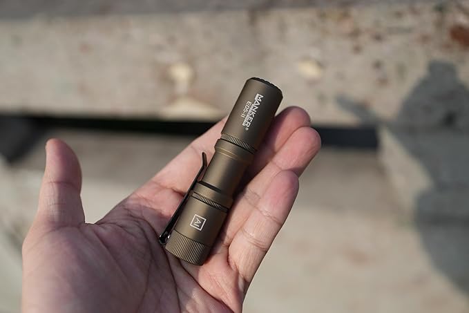 Manker E05 II High Output EDC Flashlight Eeay to Carry, for Camping, Hiking (Sand, 1300 Lumens