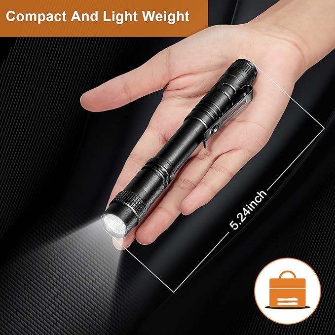 Honoson 10 Pieces Mini Pen Light Flashlight Small LED Pen Light Aluminum Pocket Flashlight with