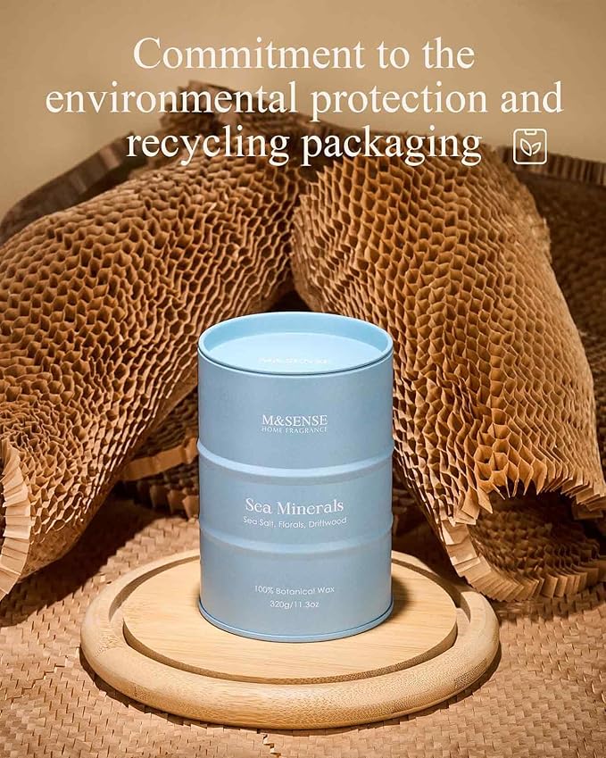 M&SENSE Sea Minerals Scented Candles Ocean, Aromatherapy Summer Candle for Stress Relief Meditation