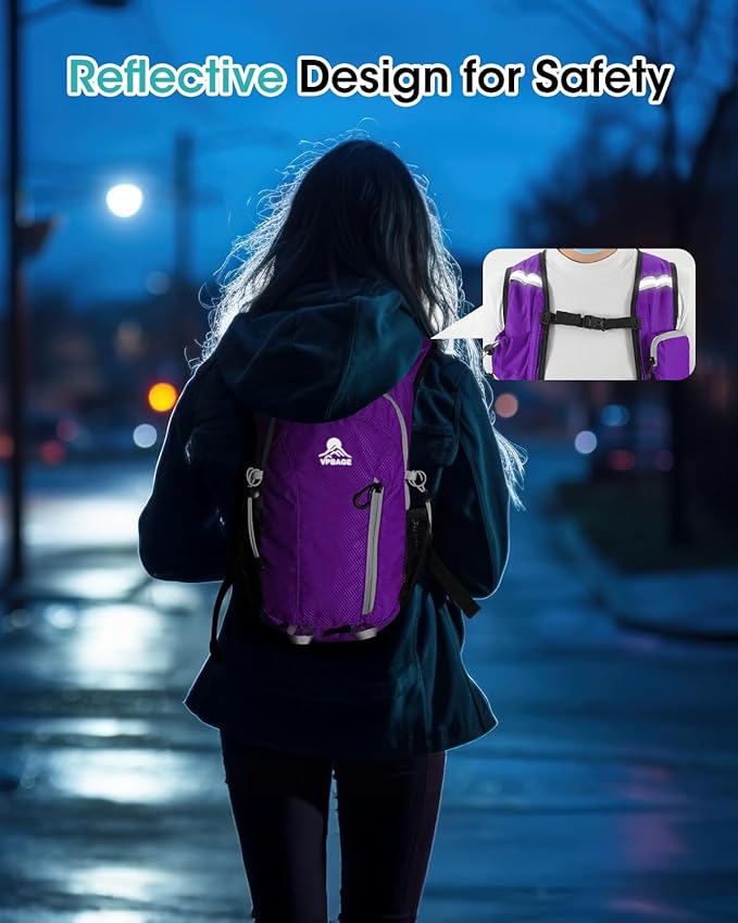 Small Hiking Backpack with Front Phone Holder, Packable Back pack with Chest and Waist Strap