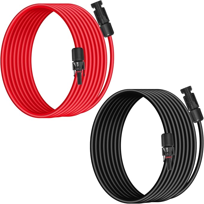 10AWG (6mm) Solar Panel Extension Cable - 8FT, Heavy Duty, Weather Resistant, Standard Solar