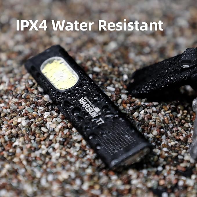 WARSUN Compact Multi-Mode Pocket LED Flashlight - 675LM, USB-C Rechargeable, IPX4, Dual Material