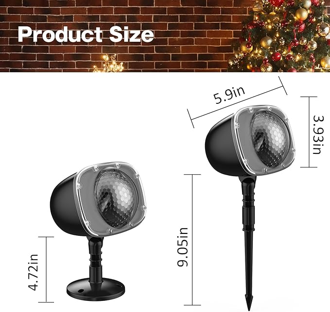 Christmas Snowfall Projector Lights,FLEVO LED Light Projector,Outdoor Holiday Lights with Clear