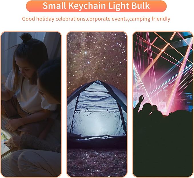 100 Pieces Mini Flashlight Keychain Bulk for decor, Assorted Colors Torch Keyring Flashlights LED