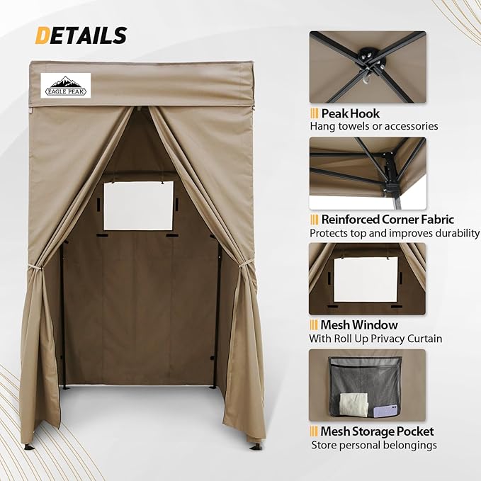 EAGLE PEAK Flex Compact 4x4 Pop-up Canopy Changing Room, Portable Privacy Dressing Room for Indoor