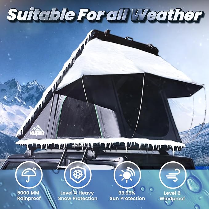 Rooftop Tent Hard Shell Roof Top Tent Hardshell Suitable for Jeep SUV Truck Van,Camping Car Roof