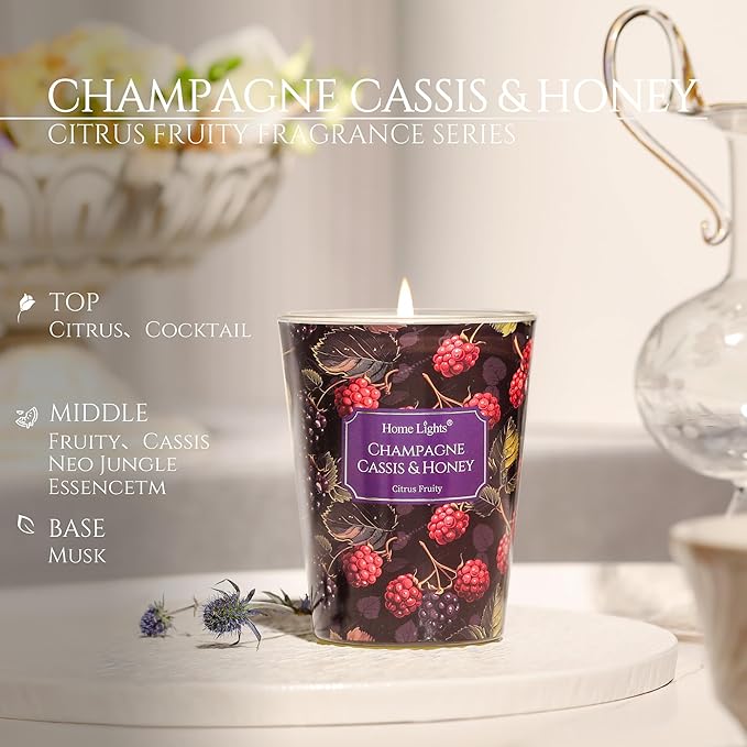 HomeLights Scented Candles for Women & Men, 6.7oz Candle Jars Aromatherapy Single Wick Candle