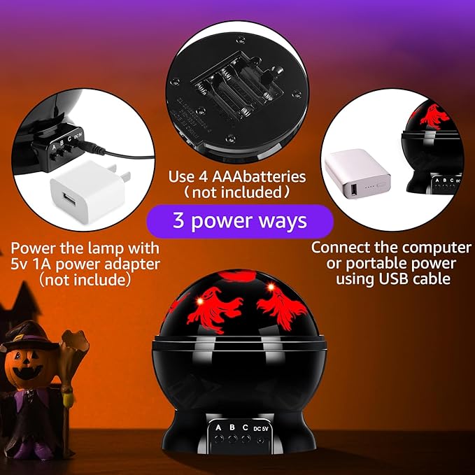 Halloween Projector Lights Indoor Scene LED Light Spooky Ghost Decorative Halloween Night Light