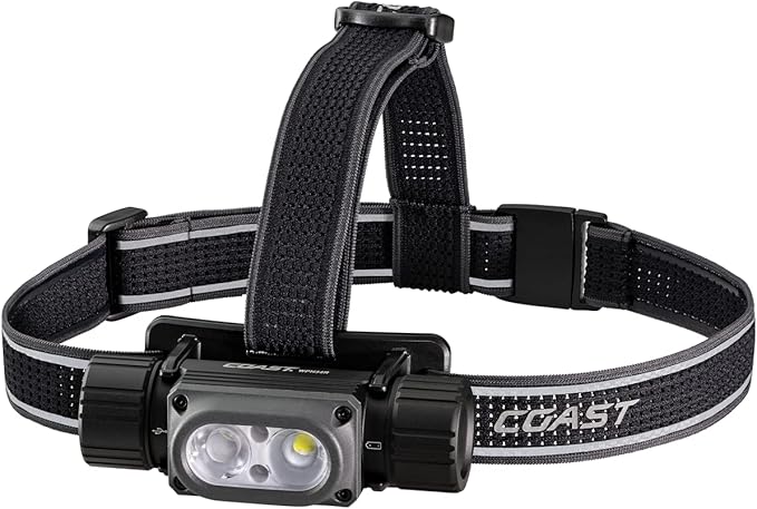 Coast WPH34R 2000 Lumen Waterproof Ultra Bright IP68 USB Rechargeable-Dual Power Headlamp, 6 Modes