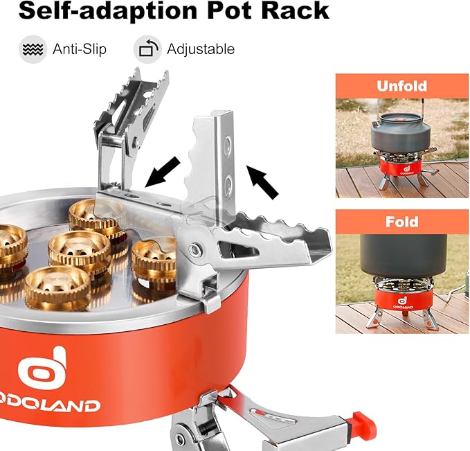 Odoland 9000W Portable Camping Stove Lightweight Camp Stove Collapsible Backpacking Stove with EVA